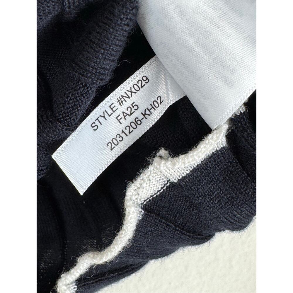 Madewell Tipped Merino Wool Silk Ribbed Cardigan Navy Medium - Picture 12 of 14